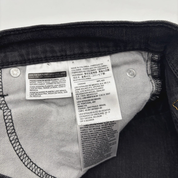 2013 Levi's 514 Black Wash Relaxed Straight Leg Denim Jeans 35x30 Actually 36x29 - Picture 5 of 13